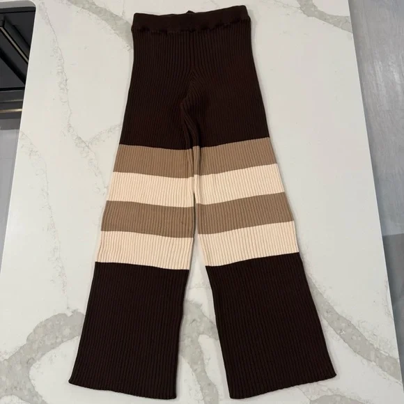 Free People Beach NWT Kami Hooded Sweater Set Womens Small Brown/Cream Oversized - Picture 12 of 15